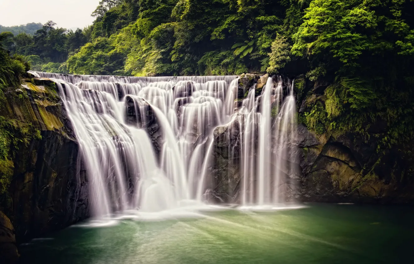 Photo wallpaper forest, nature, waterfall, jungle, Taiwan, Shifen Waterfall