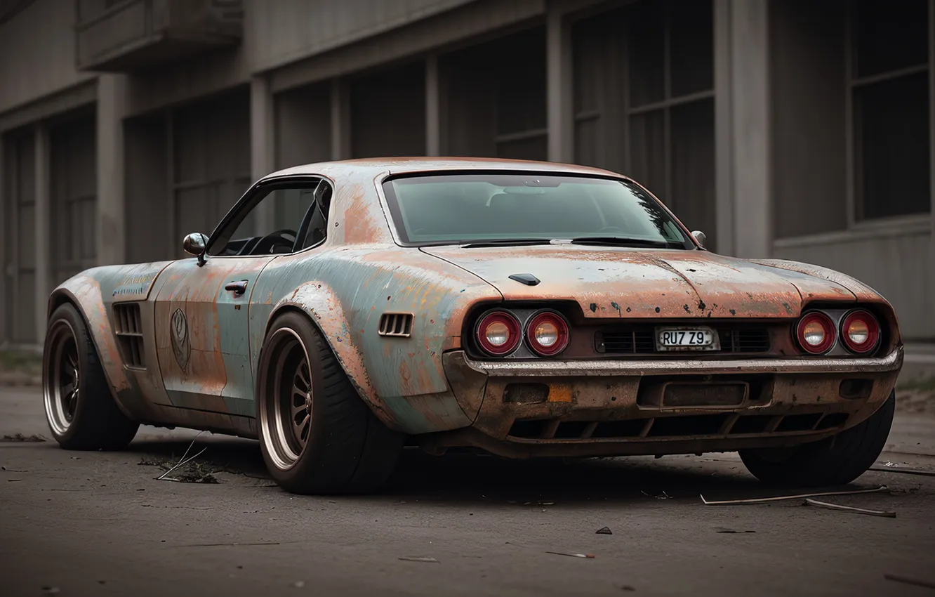 Photo wallpaper machine, auto, dirt