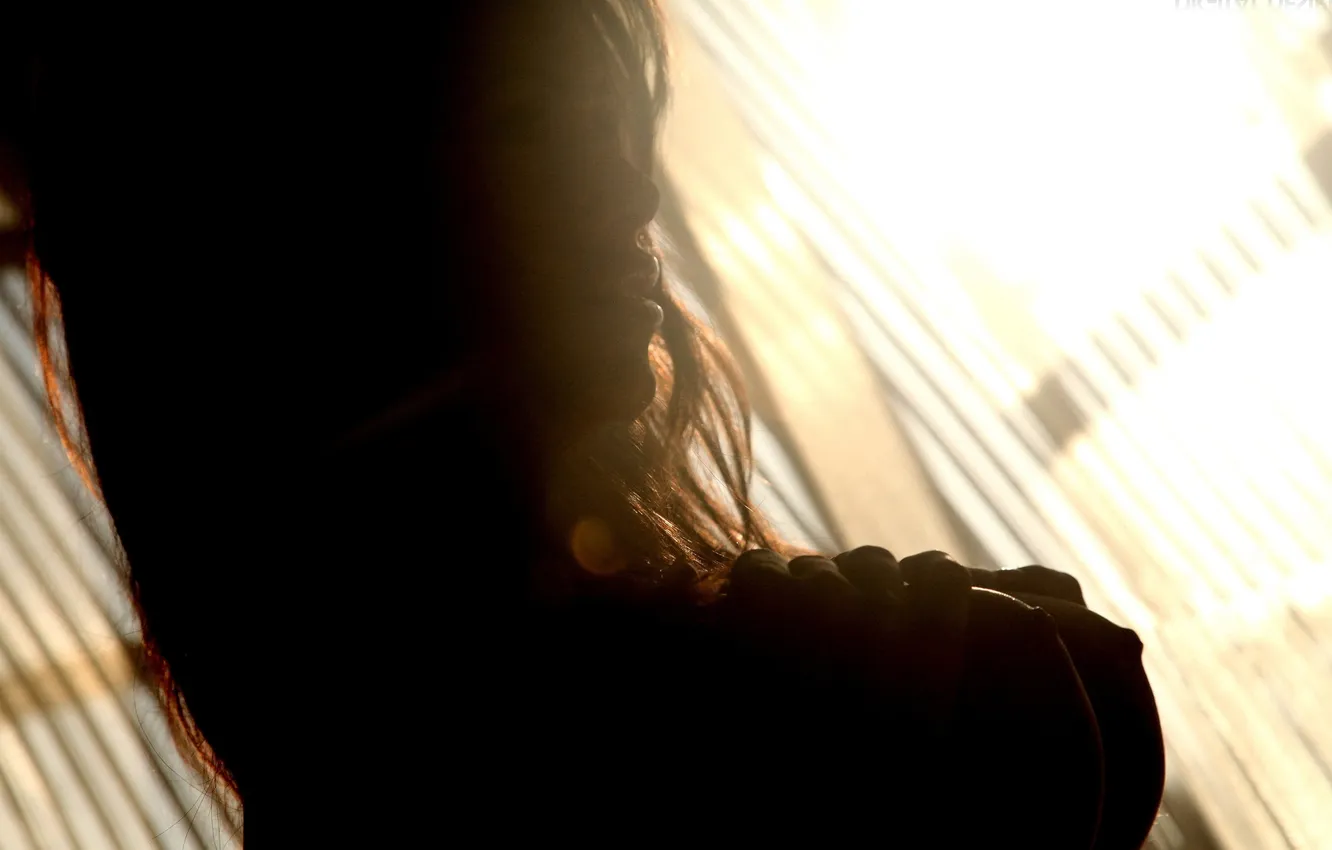 Photo wallpaper chest, light, silhouette, contrast