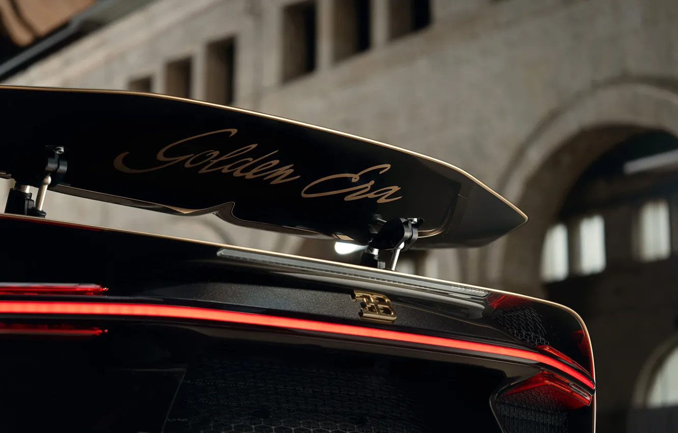Photo wallpaper Bugatti, close up, Chiron, rear wing, Bugatti Chiron Super Sport Golden Era