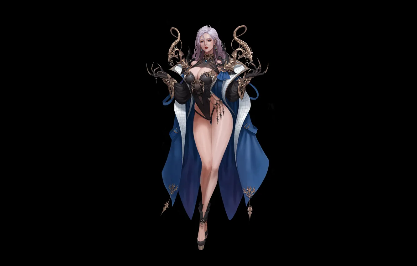 Photo wallpaper girl, dress, art, background, wizard, Minimalism, Dark Magician, Byeol kim