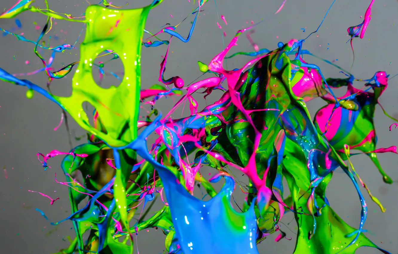 Photo wallpaper macro, squirt, paint, colorful