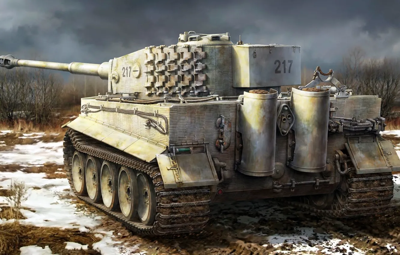 Photo wallpaper Tiger, FIGURE, German heavy tank, Panzerkampfwagen VI Ausf. H1