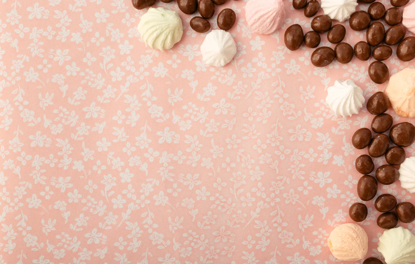 Photo wallpaper chocolate, candy, marshmallows