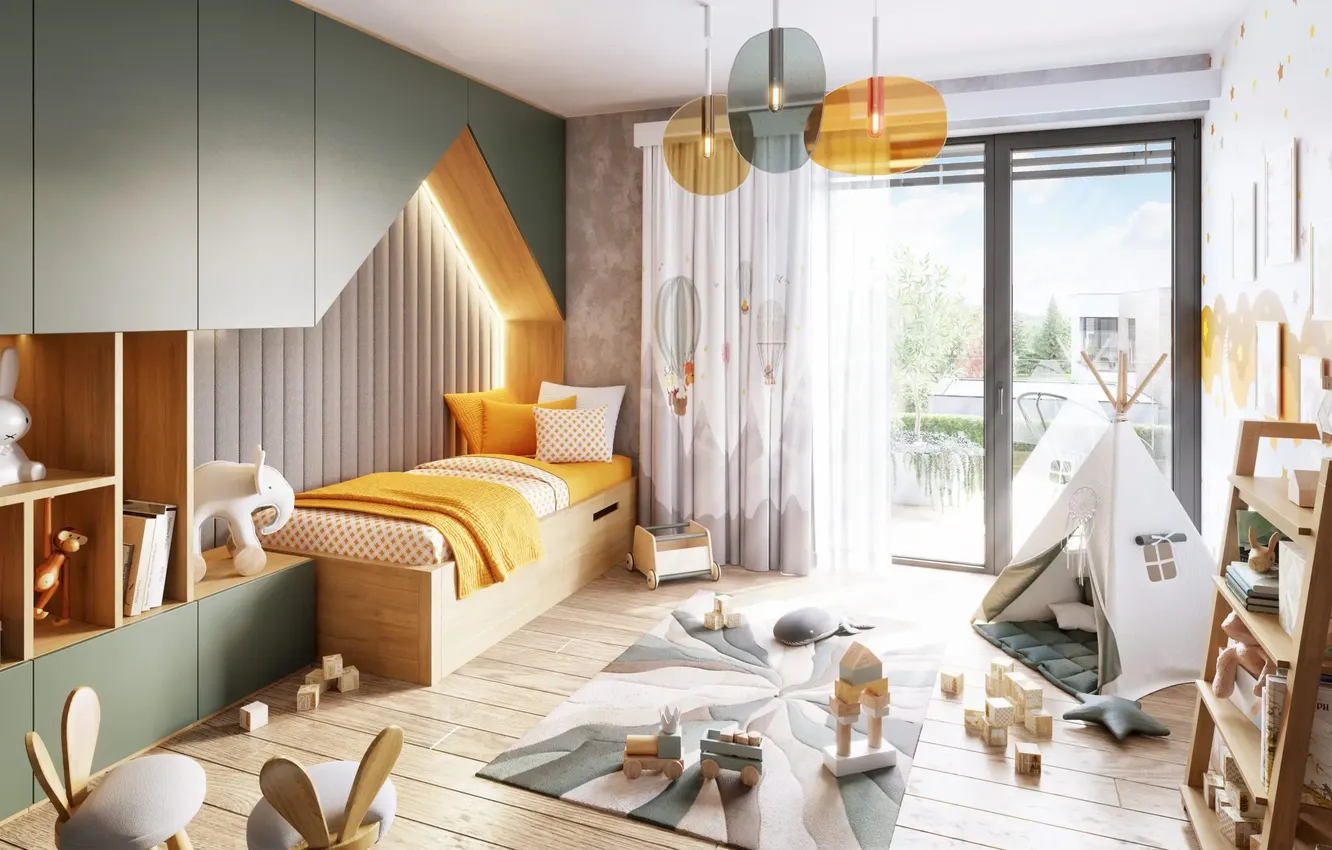 Photo wallpaper design, style, room, interior, children's