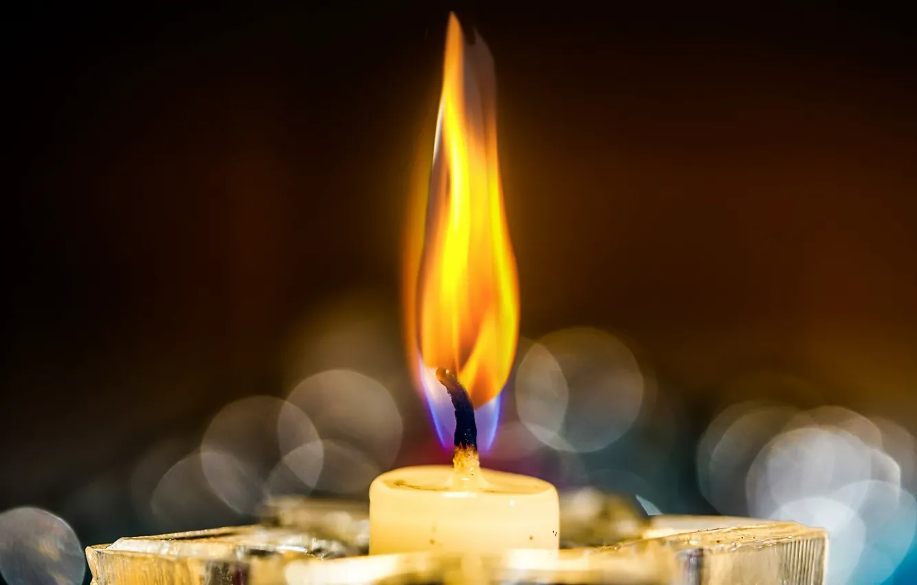 Photo wallpaper fire, flame, candle