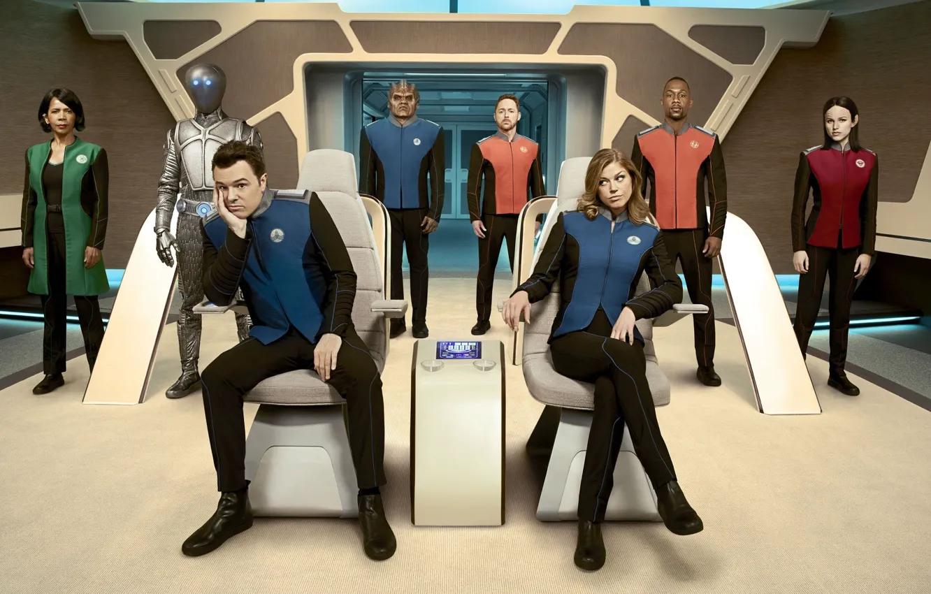 Photo wallpaper fox, alien, tv series, Seth MacFarlane, Halston Sage, The Orville, Christine Corpuz, Penny Johnson Jerald