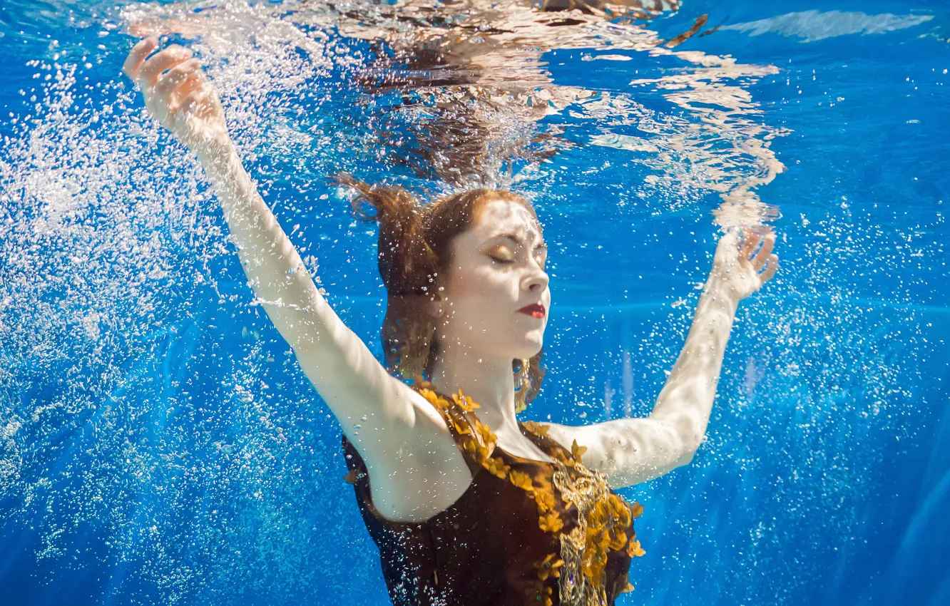 Photo wallpaper peace, underwater, water, serenity, mermaid
