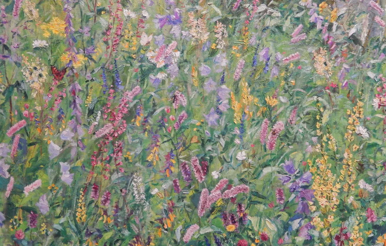 Photo wallpaper summer, flowers, widescreen, Wallpaper, picture, meadow, wallpaper, painting