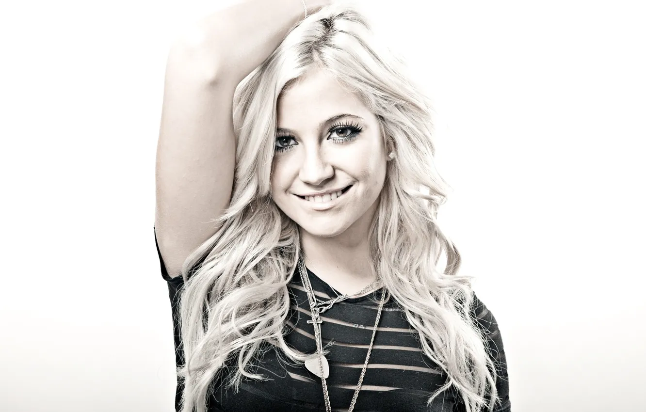 Photo wallpaper pose, model, portrait, makeup, hairstyle, blonde, photographer, white background