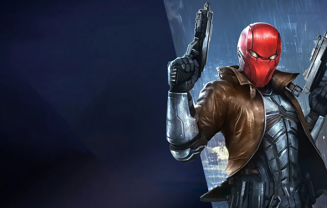Photo wallpaper weapons, mask, DC Comics, Red hood, Injustice 2