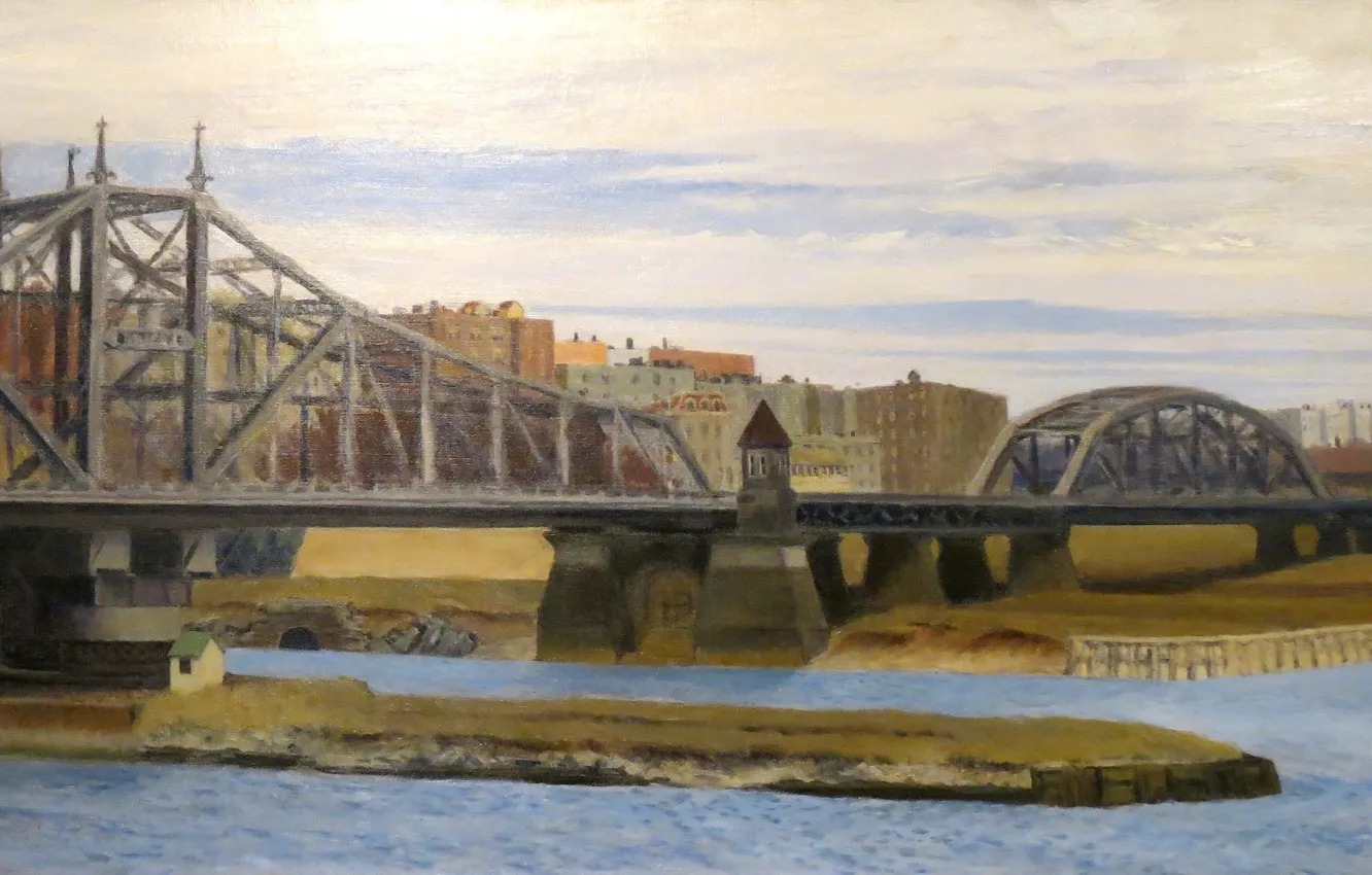 Photo wallpaper 1935, Edward Hopper, Macomb’s Dam Bridge