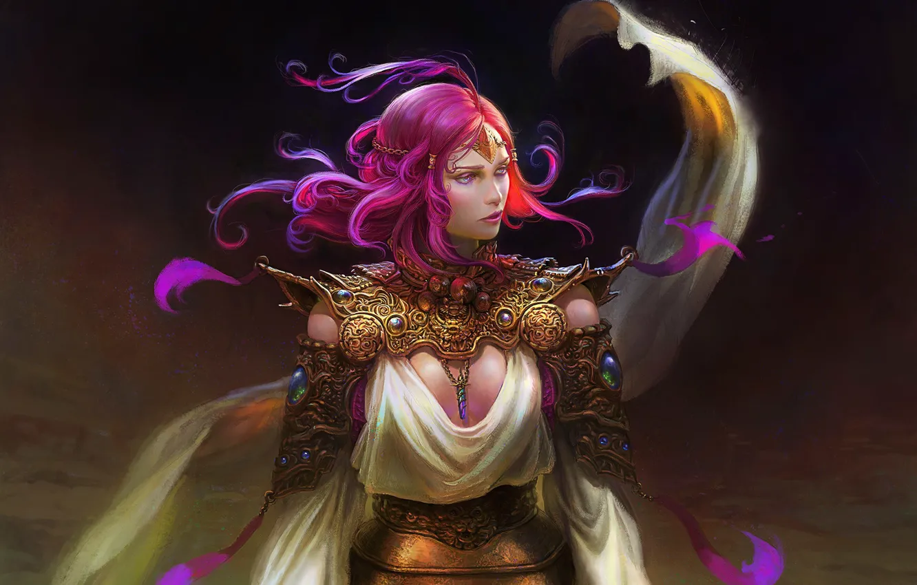 Photo wallpaper look, girl, decoration, background, fantasy, art, profile