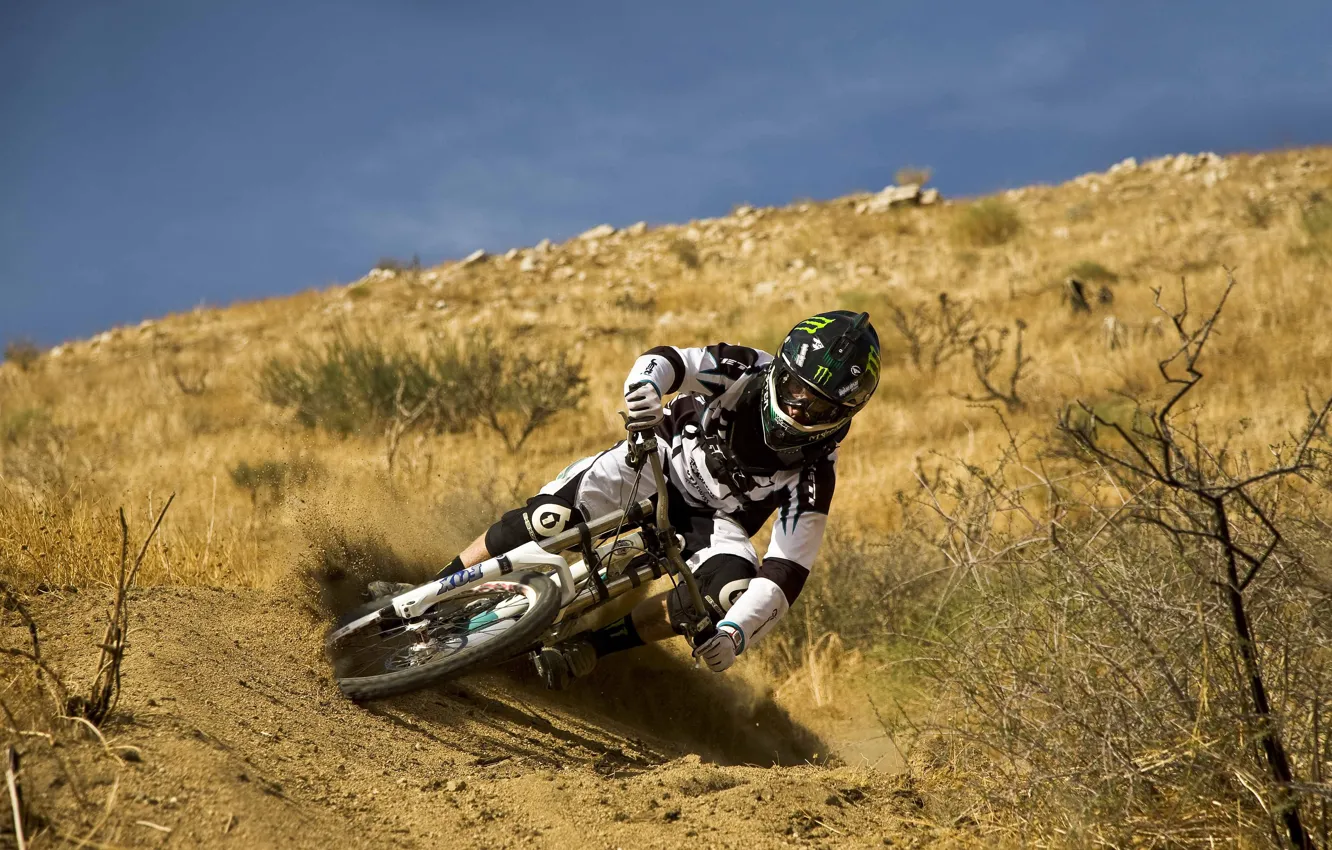 Photo wallpaper bike, fox, Cycling, freeride, downhill, mtb, fullface, leads