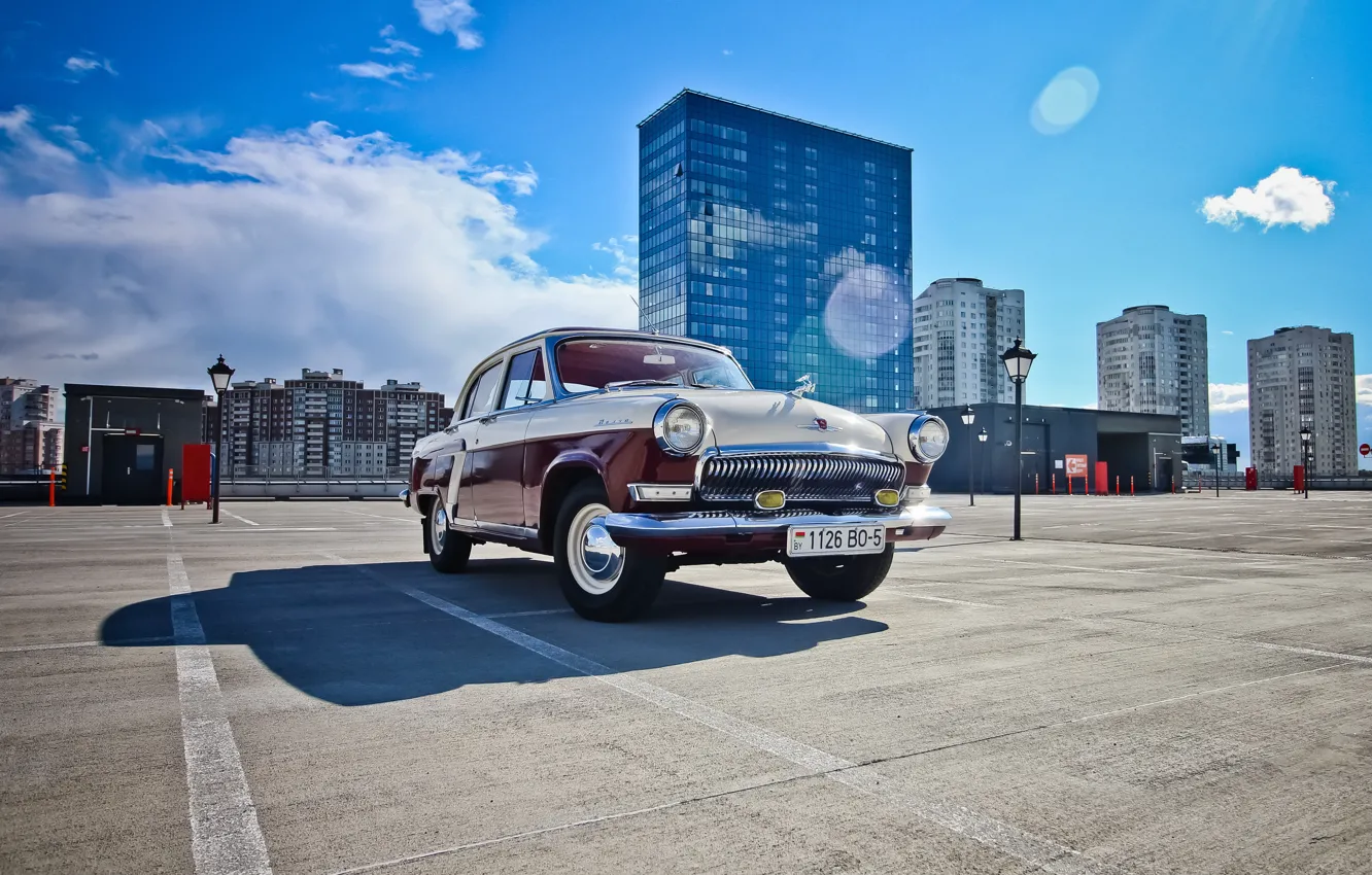 Photo wallpaper retro, USSR, Volga, GAZ-21, GAZ-21, Minsk, CCCH