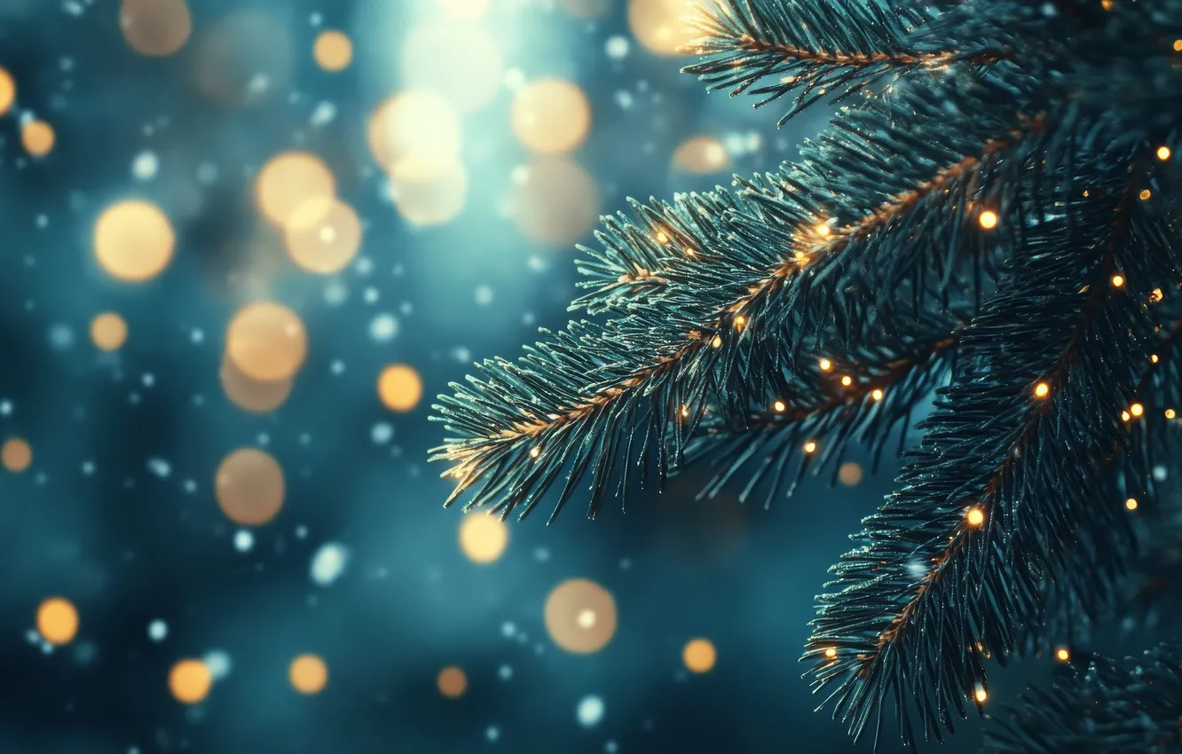 Photo wallpaper light, branches, lights, lights, new year, texture, Christmas, garland