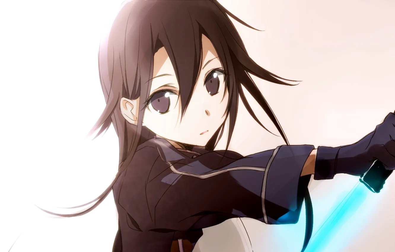 Photo wallpaper look, background, anime, art, guy, sword art online, sword art online, kirito