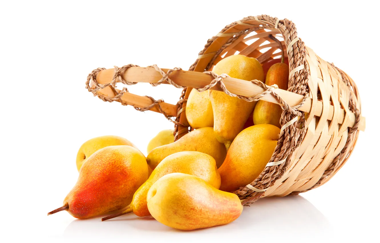 Photo wallpaper basket, fruit, pear