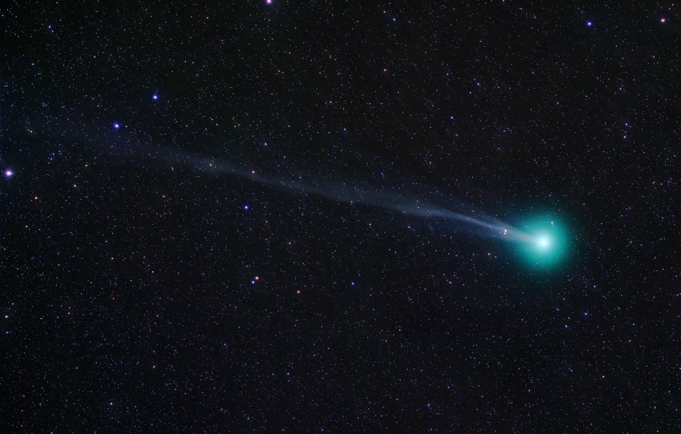 Photo wallpaper space, stars, comet, (Lovejoy), C/2014 Q2