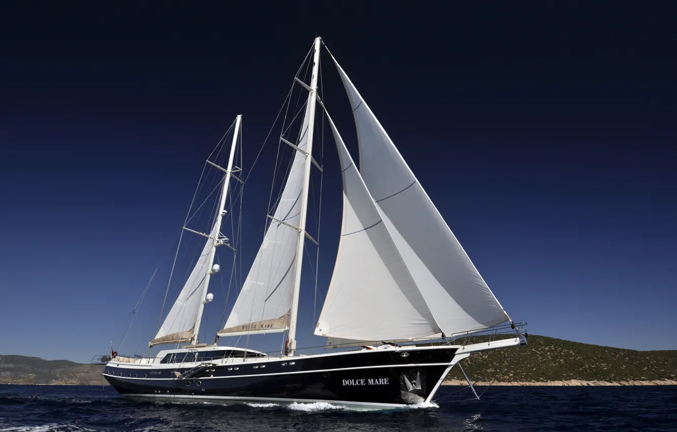 Photo wallpaper sea, the way, yacht, sail, luxury motor yacht