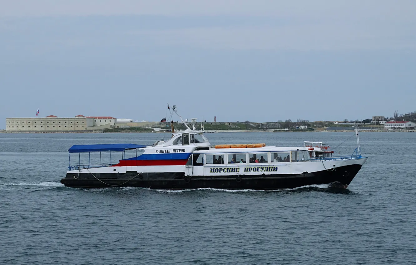 Photo wallpaper boat, the black sea, Sevastopol