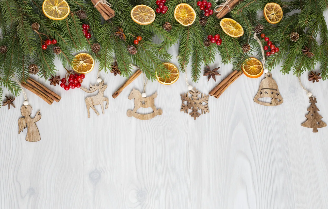 Photo wallpaper decoration, Christmas, New year, christmas, new year, wood, merry, decoration