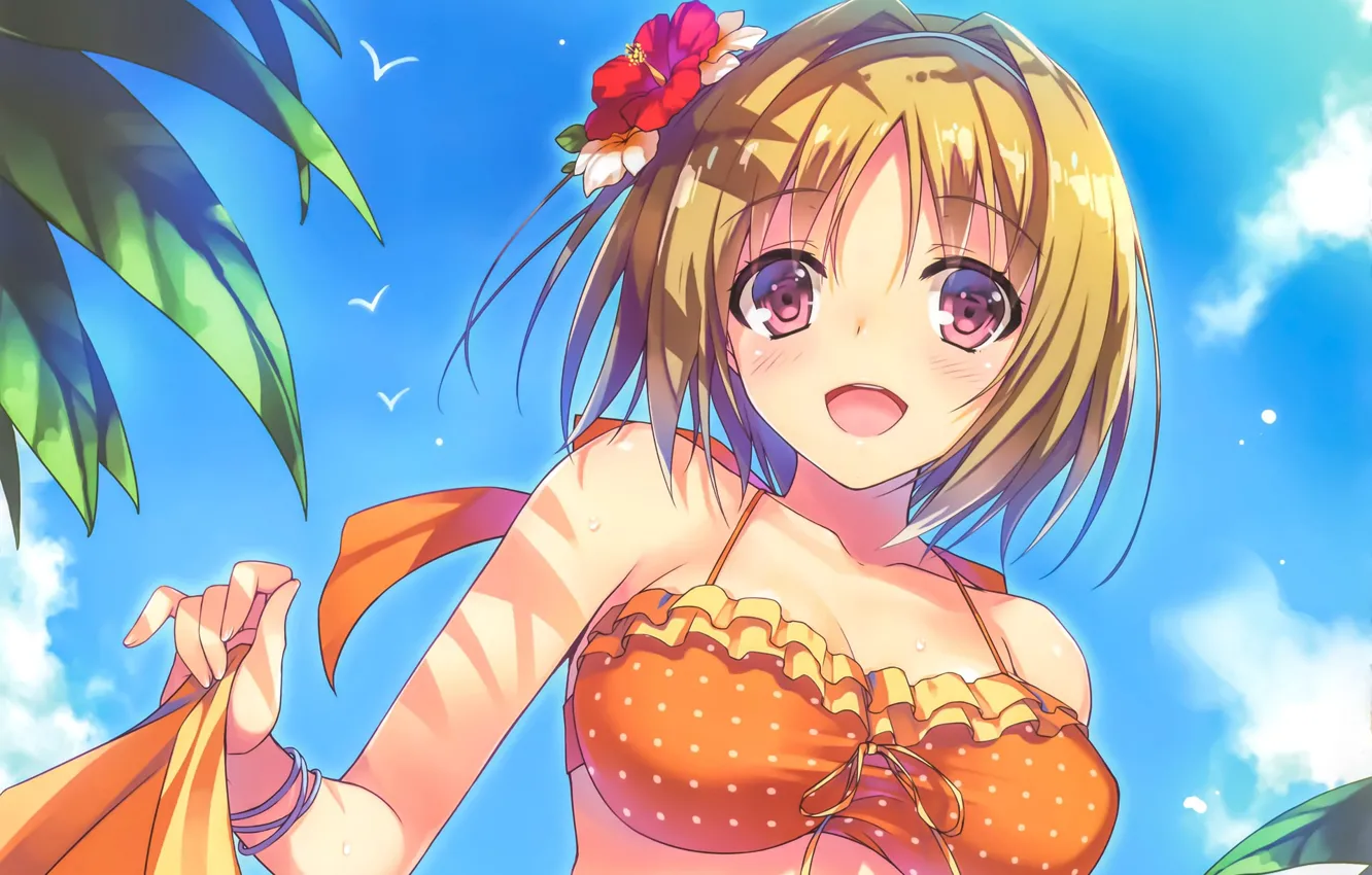 Photo wallpaper summer, girl, flowers, Youkoso Jitsuryoku Shijou Shugi no Kyoushitsu e, Welcome To The Class Of …