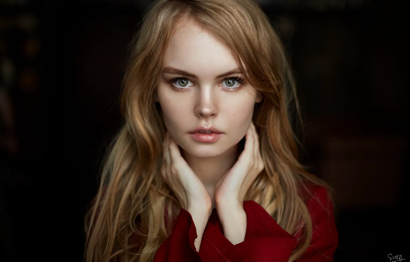 Photo wallpaper look, girl, background, model, portrait, hairstyle, Anastasia Shcheglova, Anastasia Shcheglova