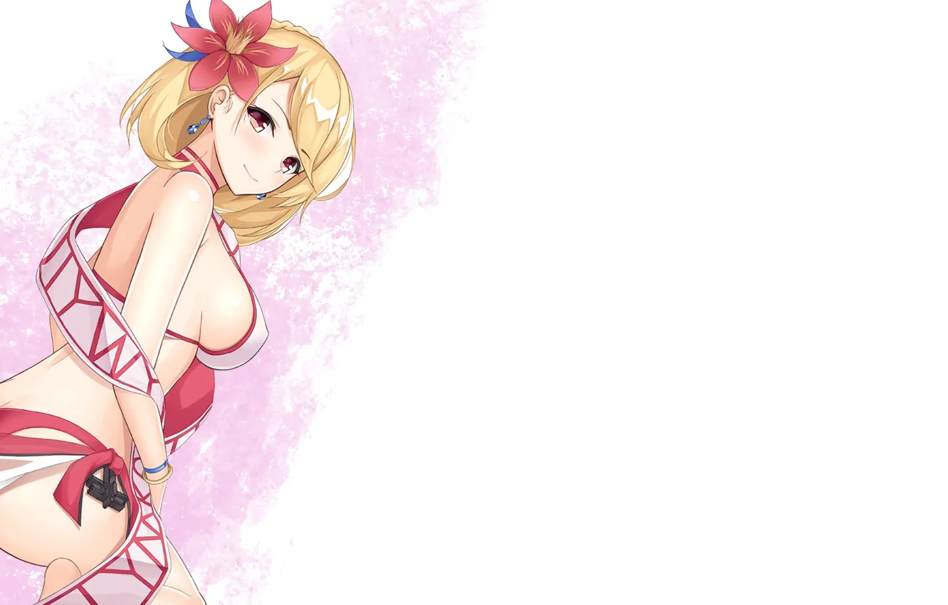 Photo wallpaper kawaii, red, girl, ass, anime, short hair, pretty, blonde