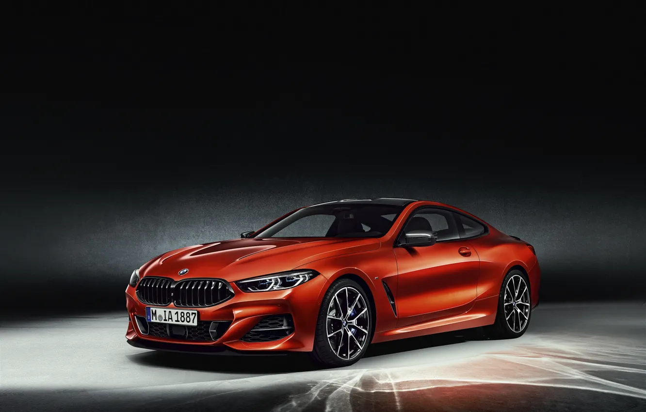 Photo wallpaper orange, background, coupe, BMW, Coupe, 2018, 8-Series, Eight