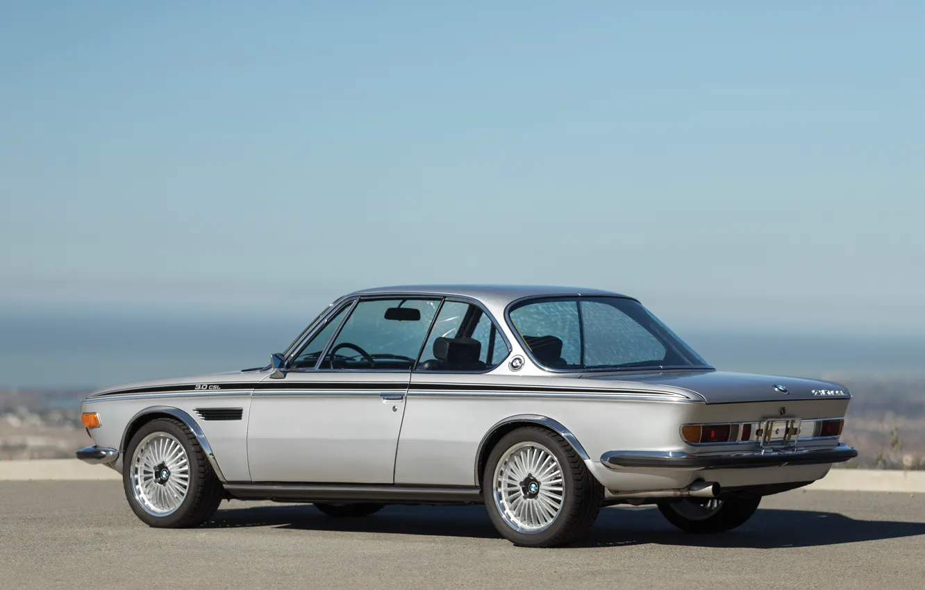 Photo wallpaper BMW, grey, 1973, sports car, BMW 3.0 CSL, E9