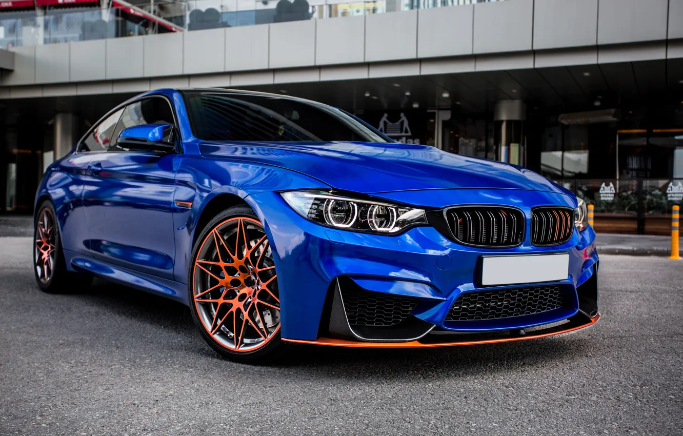 Photo wallpaper blue, sports car, BMW M4