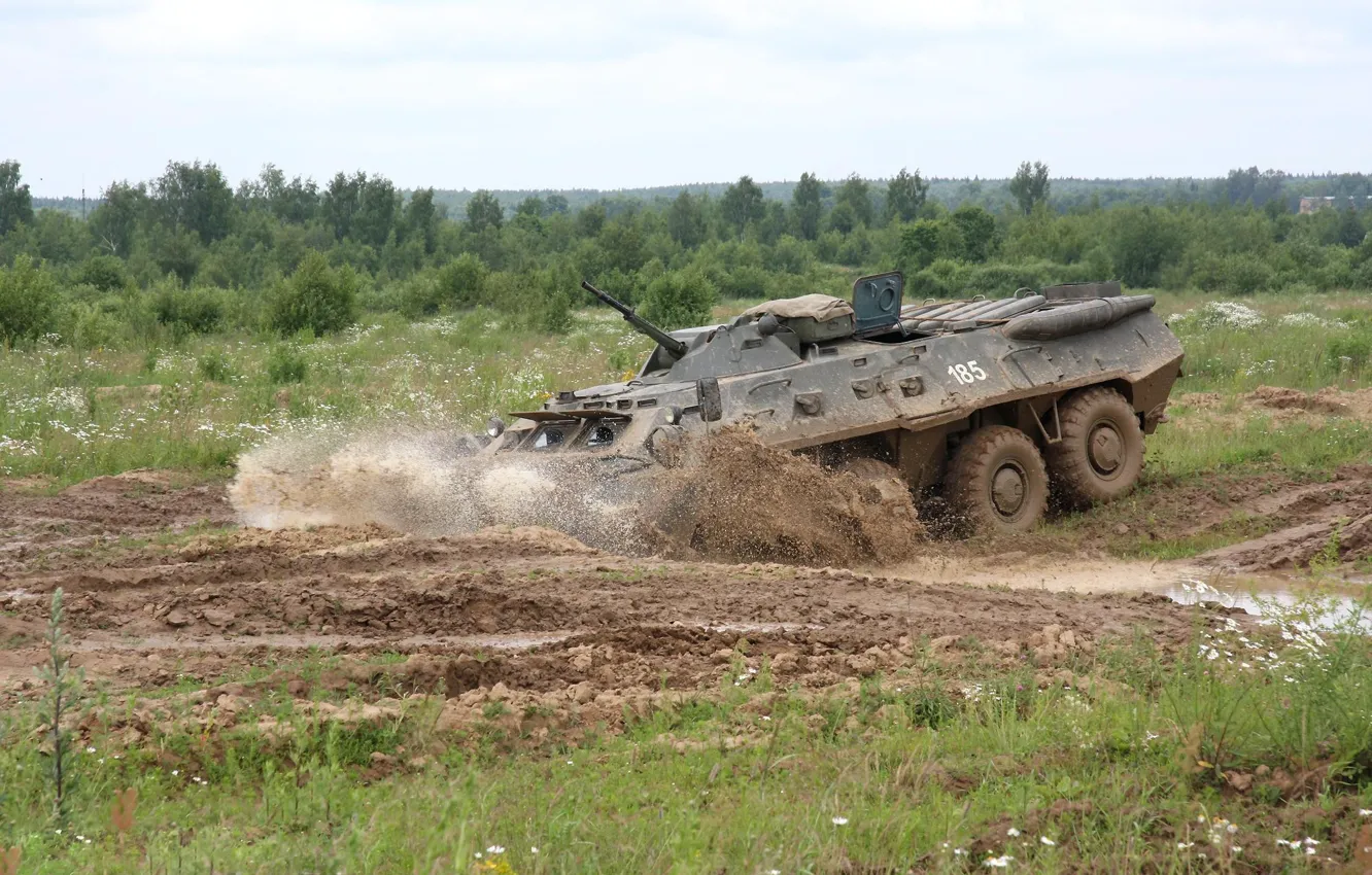 Photo wallpaper power, dirt, Russia, armor, BTR-80, military equipment, APC