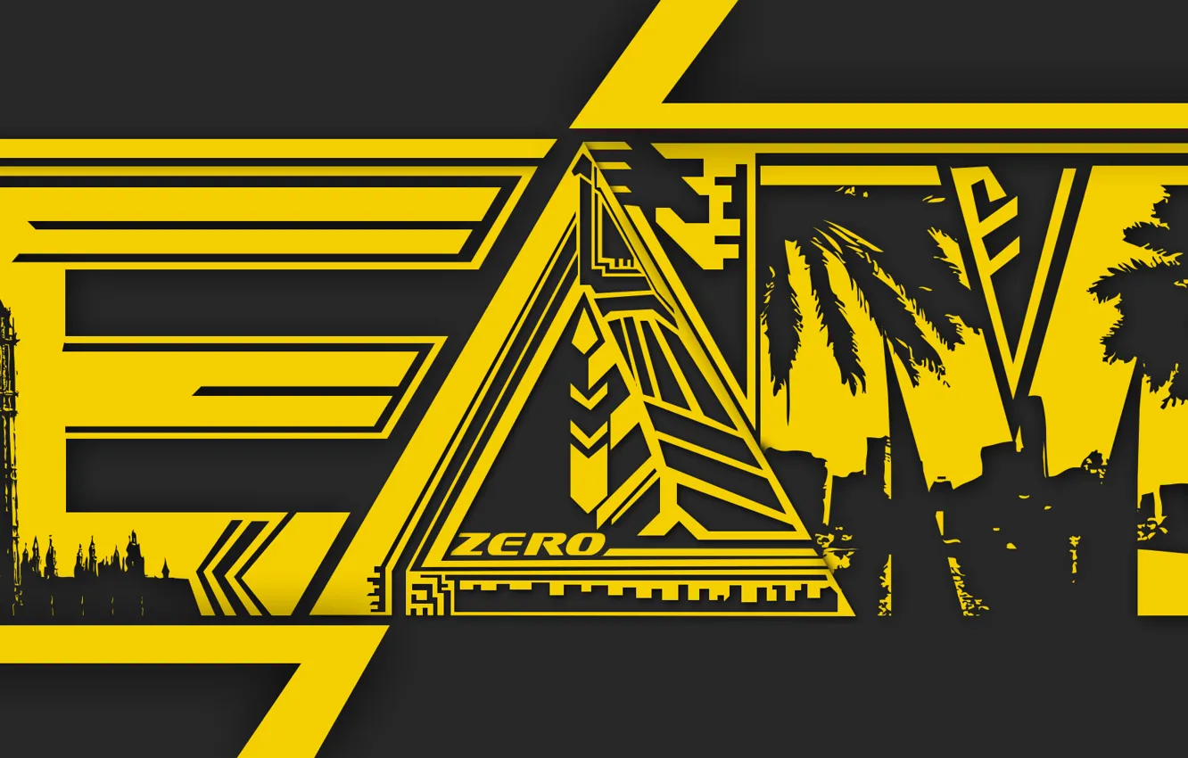 Photo wallpaper yellow, awesome, good, fun, Britain, cool, triangle, Zero