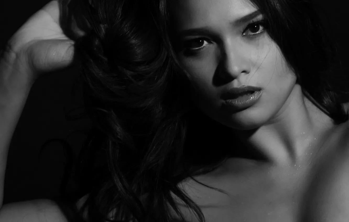 Photo wallpaper look, girl, face, model, hair