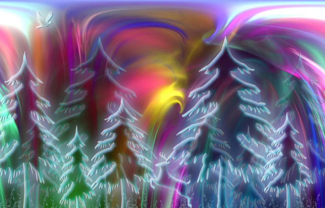 Photo wallpaper forest, nature, abstraction, color, form