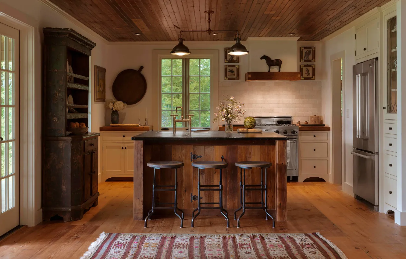 Photo wallpaper design, style, interior, kitchen, Lake House, by MB architecture design