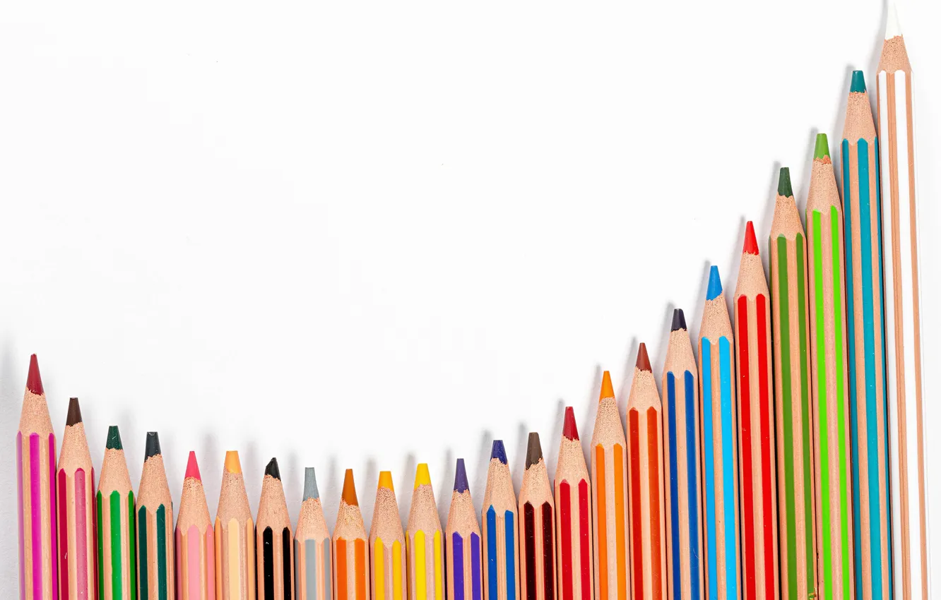 Photo wallpaper colored, pencils, the office