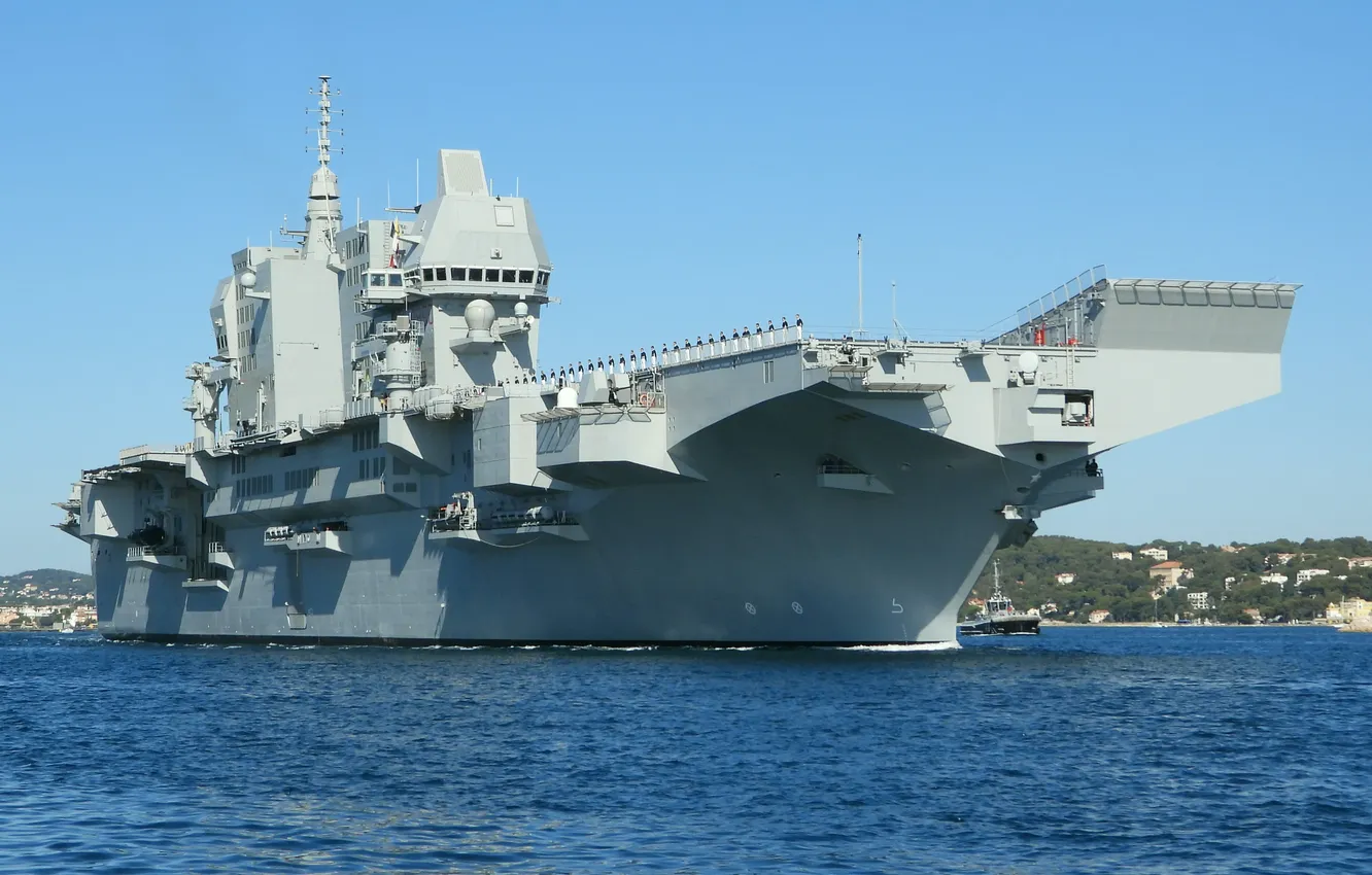 Photo wallpaper LHD Trieste, L9890, universal amphibious helicopter carrier