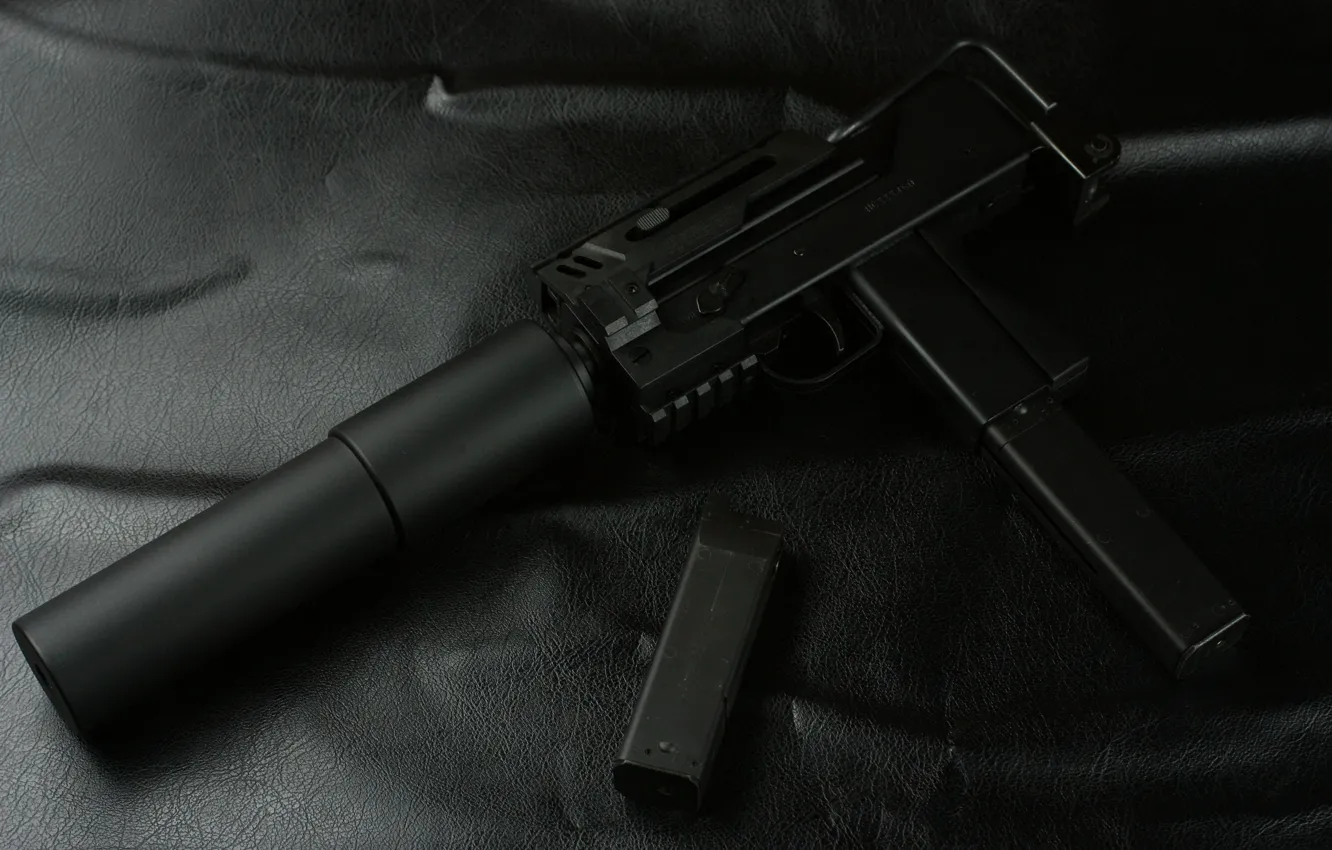 Photo wallpaper weapons, muffler, the gun, small, MAC-11