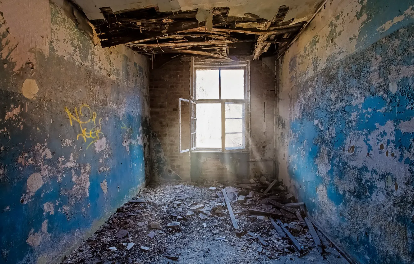 Photo wallpaper window, the ceiling, floor