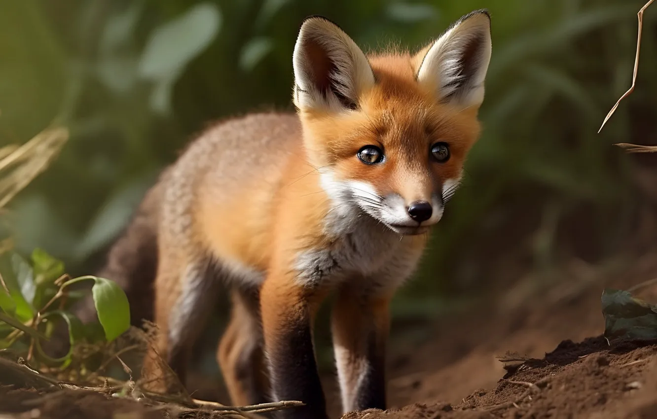 Photo wallpaper rendering, art, Fox, Fox, digital art, digital art, AI art, The Art of Artificial Intelligence