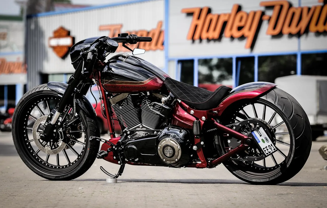 Photo wallpaper Bike, Harley-Davidson, Custom, Softail, Thunderbike, Nobleout