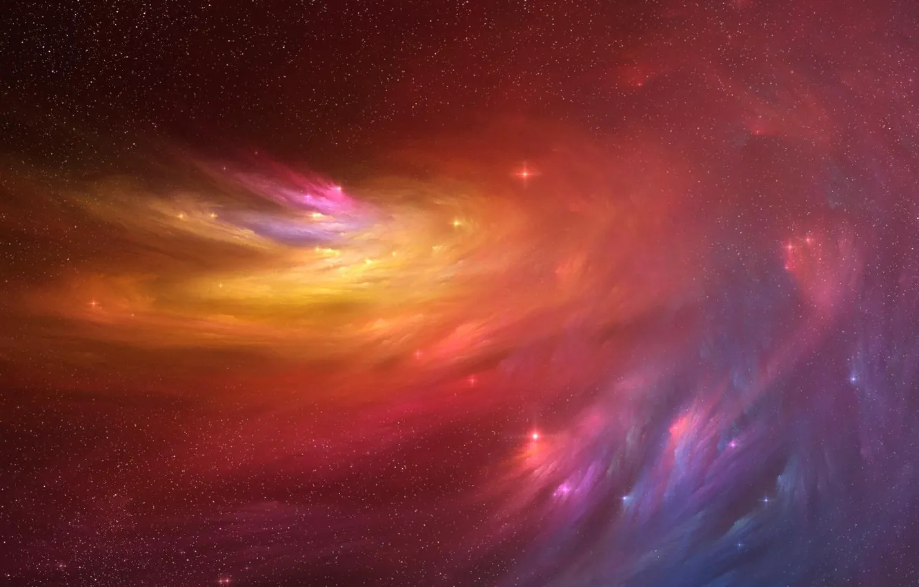 Photo wallpaper space, stars, light, nebula