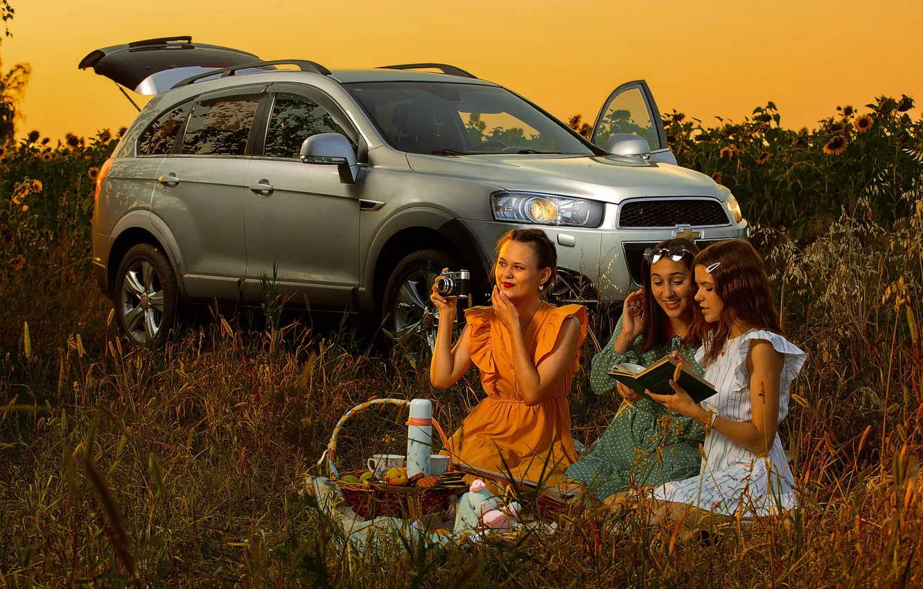 Photo wallpaper Chevrolet, three, Summer evening, Alexander Zhuravlev