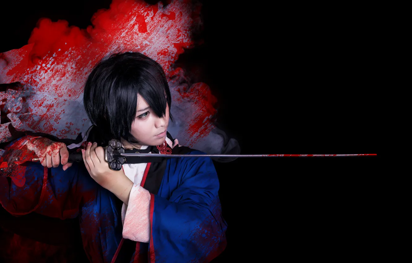 Photo wallpaper style, background, sword, Asian
