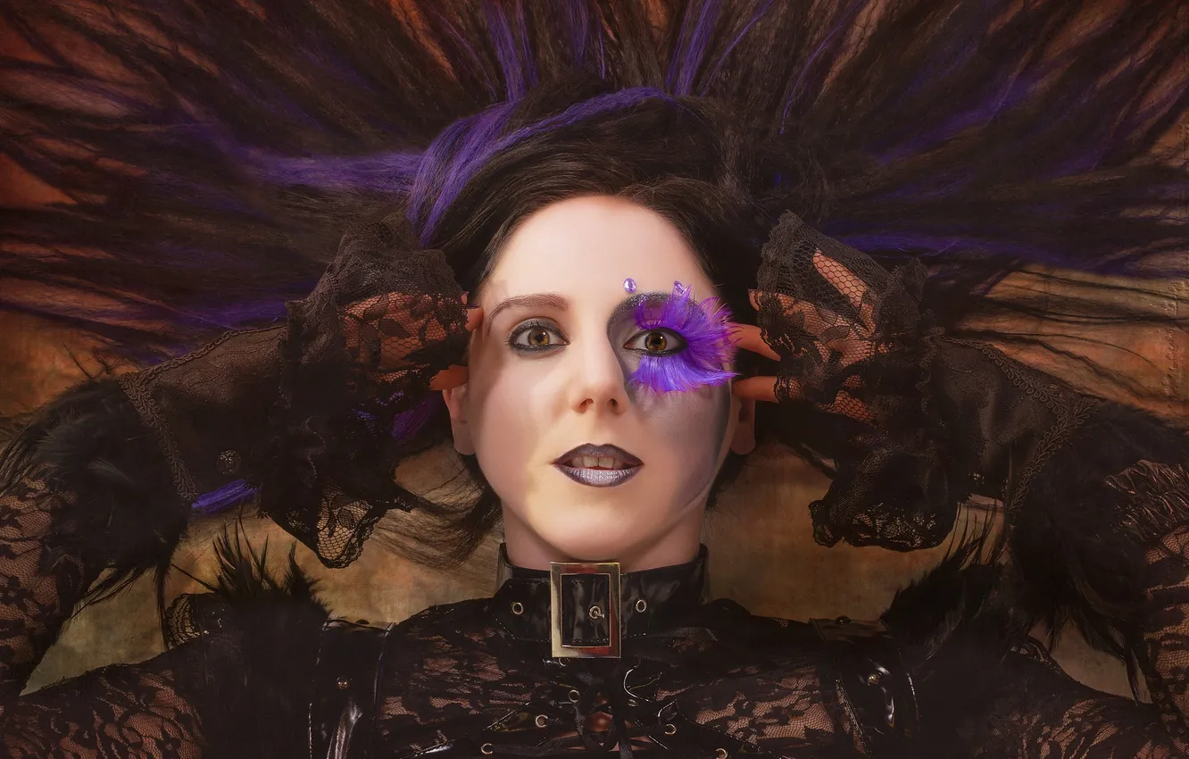 Photo wallpaper creative, model, makeup, Rose Madder Blush