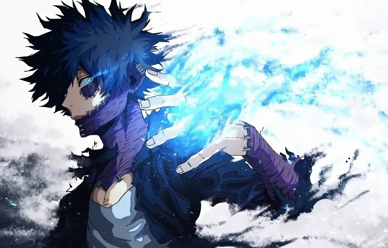 Photo wallpaper flame, hands, guy, Boku no Hero Academy, My hero Academy