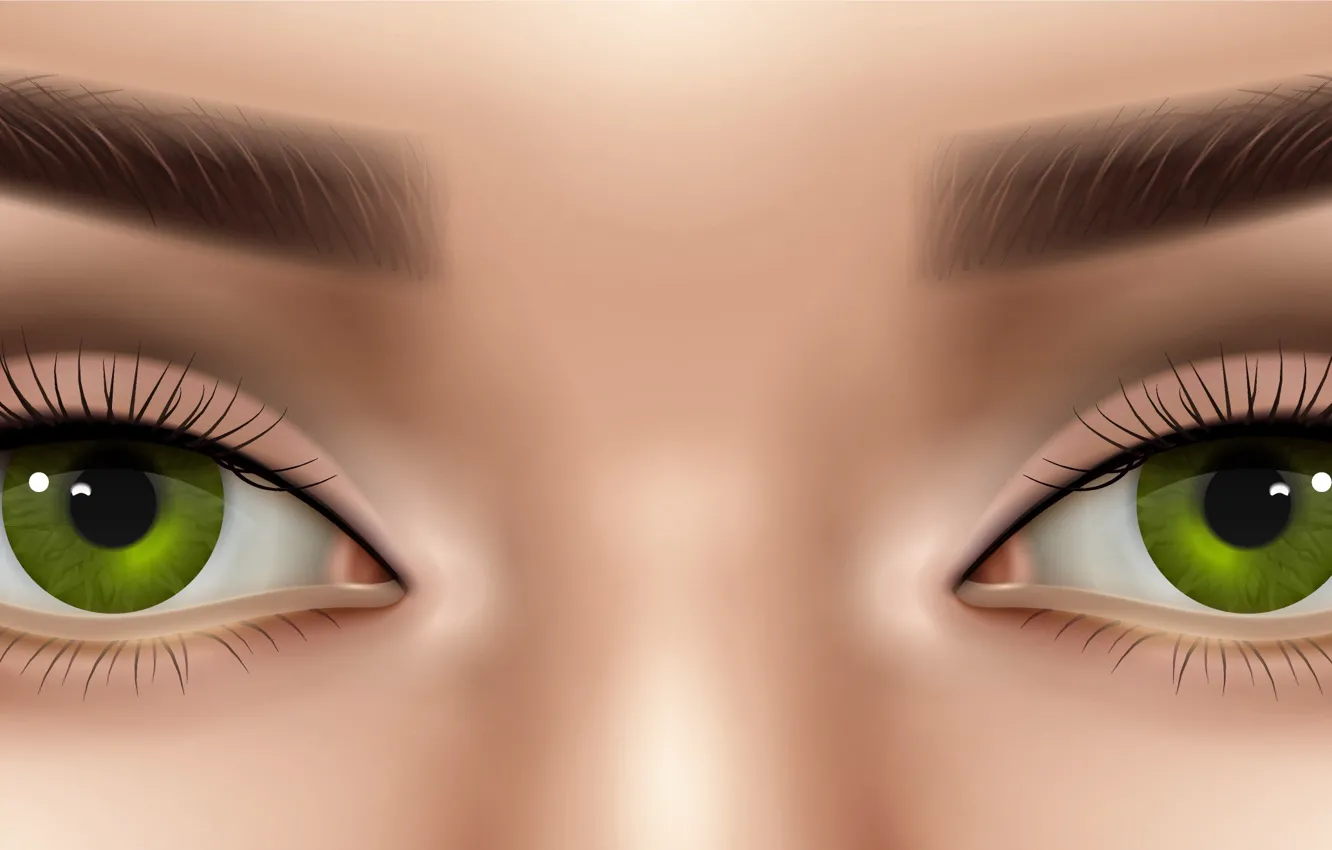 Photo wallpaper eyes, look, girl, eyelashes, art, eyebrows, closeup, Open eyes