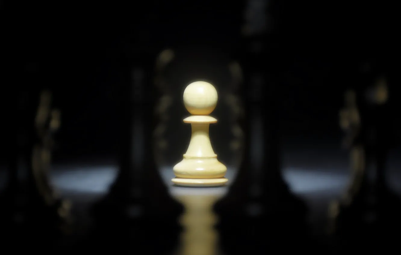 Photo wallpaper one, chess, pawn, Board
